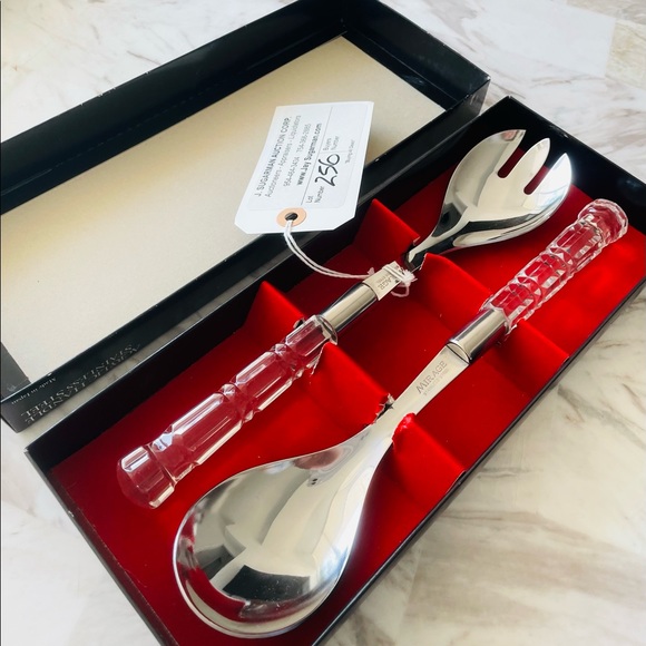 Mirage by Robinson Salad Server Set - Salad Spoon and Pronged Salad Spoon JAPAN - Picture 3 of 11